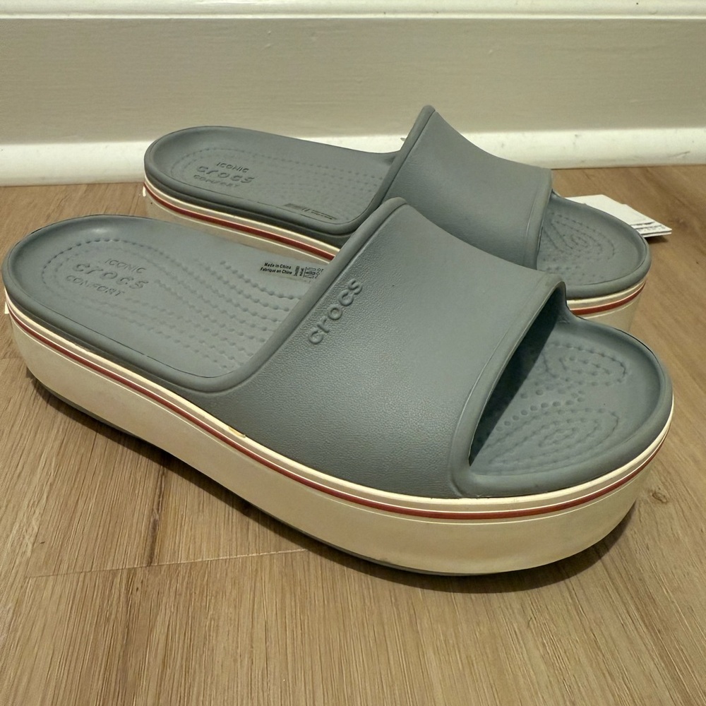 CROCS Crocband Platform Slide - Light Grey